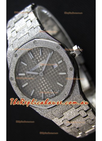 Audemars Piguet Royal Oak Frosted White Gold QUARTZ Watch 33MM Grey Dial - 1:1 Mirror Replica 