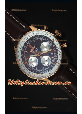 Breitling Navitimer 01 Brown Dial Rose Gold 1:1 Mirror Swiss Replica Timepiece