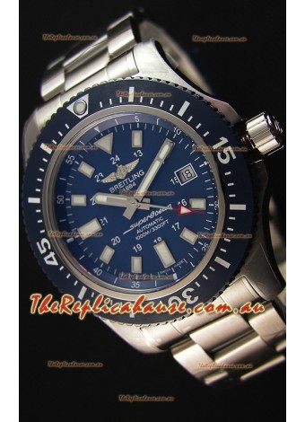 Breitling SuperOcean 44 Special Steel - Mariner Blue Swiss Replica Watch with Steel Strap