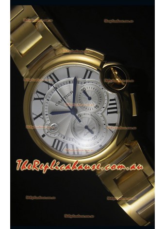 Ballon De Cartier Chronograph in Yellow Gold Case - 1:1 Mirror Replica
