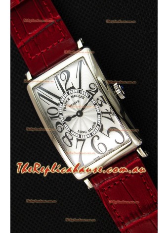 Franck Muller Long Island Ladies Replica Watch in Swiss Quartz Movement Red Strap 