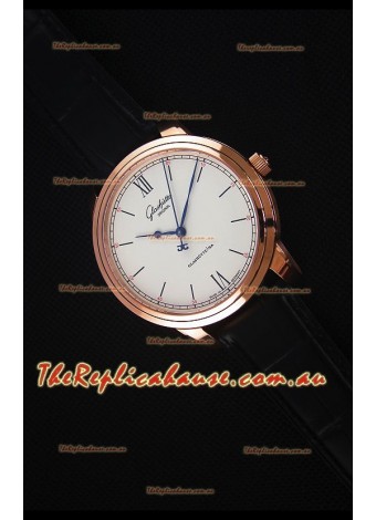 Glashuette Senator Excellence Cream Dial Rose Gold Case Swiss Watch