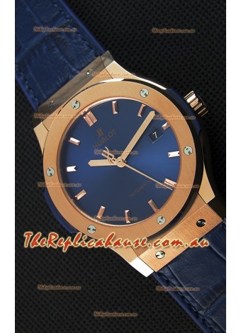 Hublot Classic Fusion Blue King Gold Swiss Replica Watch - 1:1 Mirror Replica