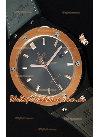 Hublot Classic Fusion Ceramic King Gold Grey Dial Swiss Replica Watch - 1:1 Mirror Replica