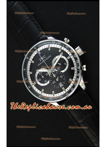 IWC Schaffhausen Japanese Replica Watch Quartz Movement in Black Dial 