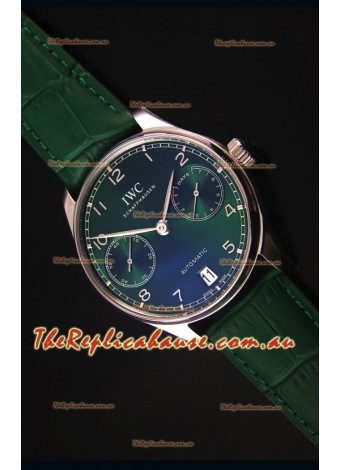 IWC Portugieser Swiss 1:1 Mirror Replica Timepiece Green Dial Steel Case Timepiece