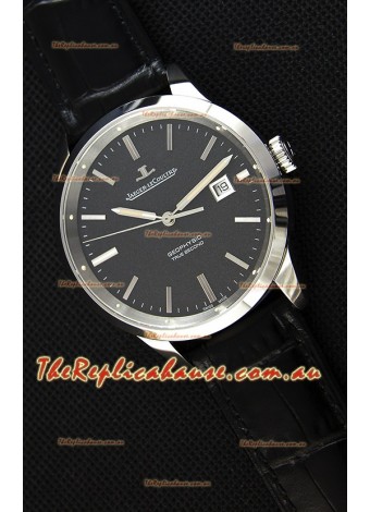 Jaeger LeCoultre Geophysic True Second Steel Case Watch Black Dial 