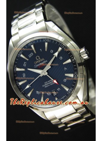 Omega Seamaster Aqua Terra GMT 150M 43MM 1:1 Mirror Replica Watch Blue Dial