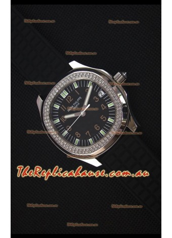 Patek Philippe Aquanaut Swiss Replica Watch with Swiss Diamonds Bezel 