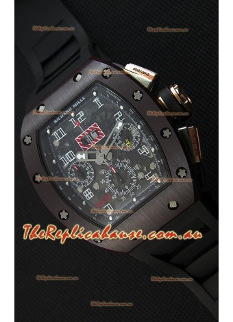 Richard Mille RM011-FM Felipe Massa One Piece Ceramic Case Watch in Black Strap