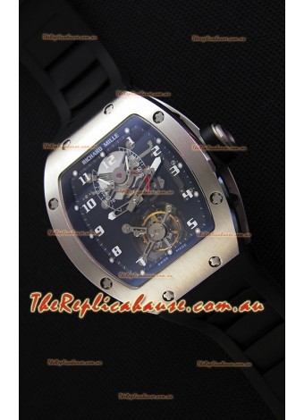 Richard Mille RM001 Evolution Tourbillon Swiss Replica Watch with Brushed Steel Case