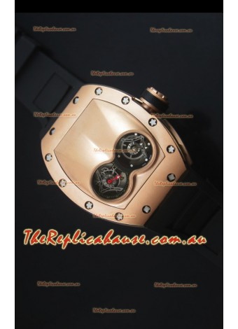 Richard Mille RM053 Tourbillon Pablo Mac Donough Pink Gold Case Black Strap Swiss Watch