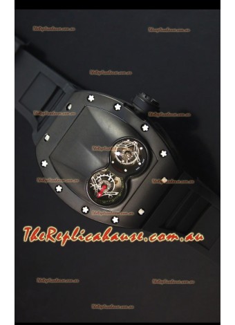 Richard Mille RM053 Tourbillon Pablo Mac Donough Swiss Replica Watch in PVD Case Black Strap