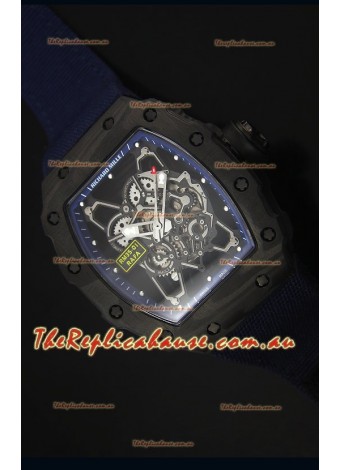 Richard Mille RM35-01 Rafael Nadal Edition Swiss Replica Timepiece Navy Blue Nylon Strap