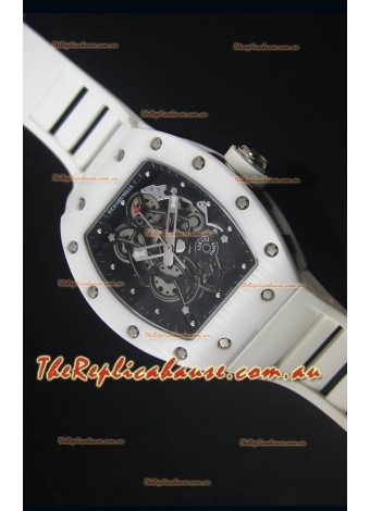 Richard Mille RM055 White Ceramic Case Timepiece in Black Inner Bezel