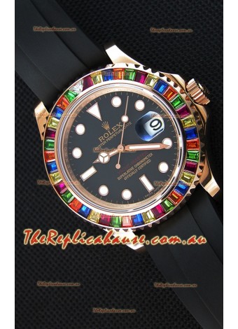 Rolex Yachtmaster 116695 Everose Gold Diamonds  1:1 Ultimate Mirror Replica Watch