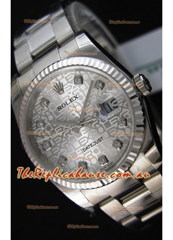 Rolex Datejust 36MM Cal.3135 Movement Swiss Replica Watch in Steel White Steel Dial