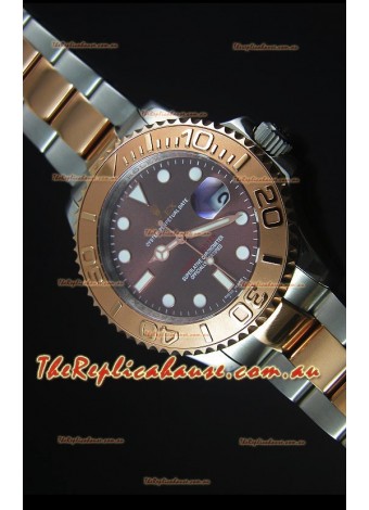 Rolex Yachtmaster Rose Gold Two Tone Grey Dial 1:1 Swiss Replica Watch 