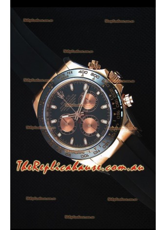 Rolex Daytona 116515 Everose 1:1 Mirror Replica Black Dial Watch 