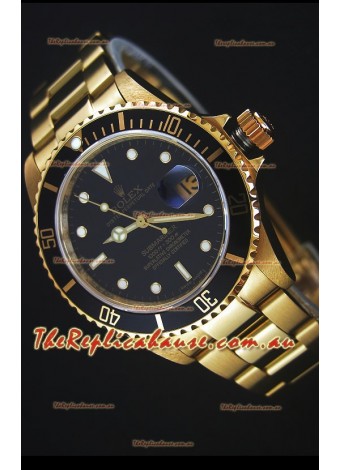 Rolex Submariner 16618 Gold Replica 1:1 Watch with Swiss 3135 Movement