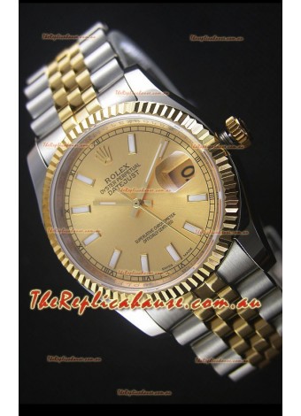 Rolex Datejust Replica Watch Gold Dial in 36MM with 3135 Swiss Movement 