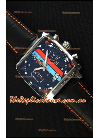 Tag Heuer Monaco 24 Quartz Replica Watch in Red/Blue Stripes Dial