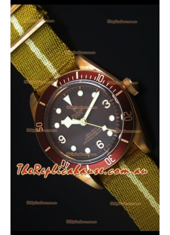 Tudor Heritage Bay Bronze Swiss Replica Timepiece with NATO Strap 