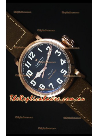 Zenith Pilot Type 20 Extra Special Edition Rose Gold Swiss 1:1 Mirror Replica Watch 