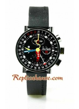Alain Silberstein Klassik Krono Bauhaus 2 Rubber Strap Wristwatch ALSB01