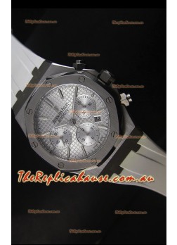 Audemars Piguet Royal Oak Chronograph Watch in Stainless Steel Case White Dial