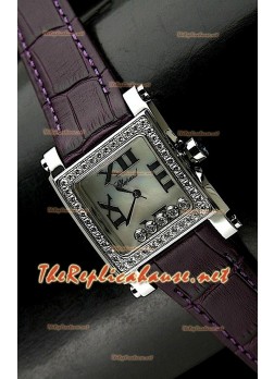 Chopard Happy Sport Ladies Watch in Purple Leather Strap