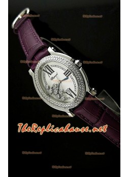 Chopard Happy Sport Ladies Watch in Maroon Strap