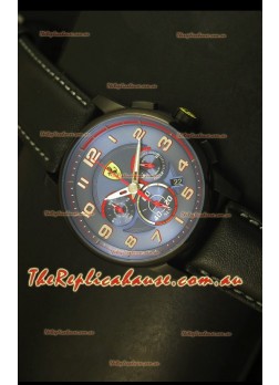 Scuderia Ferrari Heritage Chronograph Watch in Blue Dial Black Steel Case