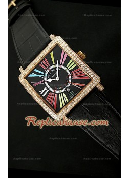 Franck Muller Square Swiss Quartz Watch in Black Dial