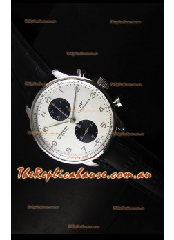 IWC Portuguese Chronograph Swiss Replica Watch in Steel Case - 1:1 Mirror Replica Edition