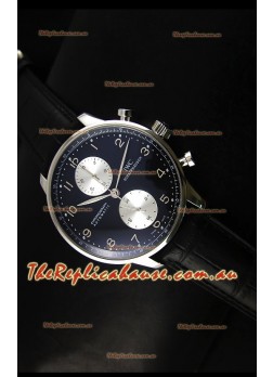 IWC Portuguese Chronograph Swiss Replica Watch in Steel Case - 1:1 Mirror Replica Edition