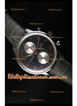 IWC Portuguese Chronograph Swiss Replica Watch in Steel Case - 1:1 Mirror Replica Edition