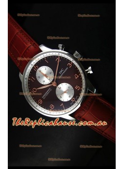 IWC Portuguese Chronograph Swiss Replica Watch in Steel Case - 1:1 Mirror Replica Edition
