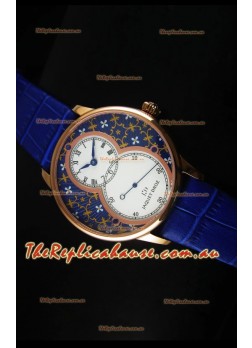 Jaquet Droz Grande Seconde Watch Rose Gold Blue Grand Feu paillonné-enameled Dial