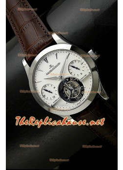Jaeger LeCoultre Tourbillon Perpetual GMT Tourbillon Brown Strap Watch