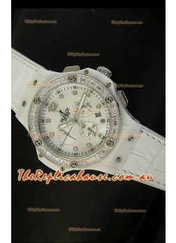 Hublot Big Bang 34MM Ladies Watch in Quartz Movement - White Dial/Strap