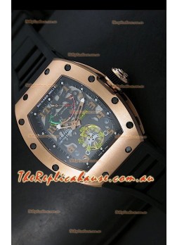 Richard Mille RM002 Power Reserve Tourbillon Swiss Replica Watch in Pink Gold Case 
