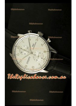 IWC Portuguese Chronograph Swiss Replica Watch in Steel Case - 1:1 Mirror Replica Edition