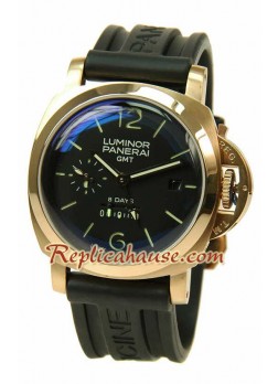 Panerai Luminor GMT 8 Days Swiss Wristwatch PNRI34