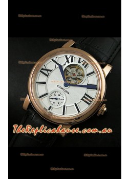 Ballon De Cartier Flying Tourbillon Japanese Replica Watch - Pink Gold Case
