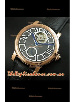 Ballon De Cartier Flying Tourbillon Japanese Replica Watch - Pink Gold Case