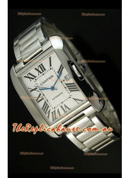 Cartier Tank Swiss Replica Watch in Stainless Steel Case