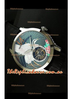 Jaeger LeCoultre Porcelain Crane Flying Tourbillon Watch - MIRROR REPLICA