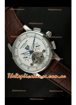 Mont Blanc Flying Tourbillon Japanese Replica Watch in White Dial