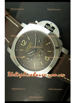 Panerai PAM365 L’Astronomo Luminor 1950 GMT Equation of Time Watch Brown Dial Steel